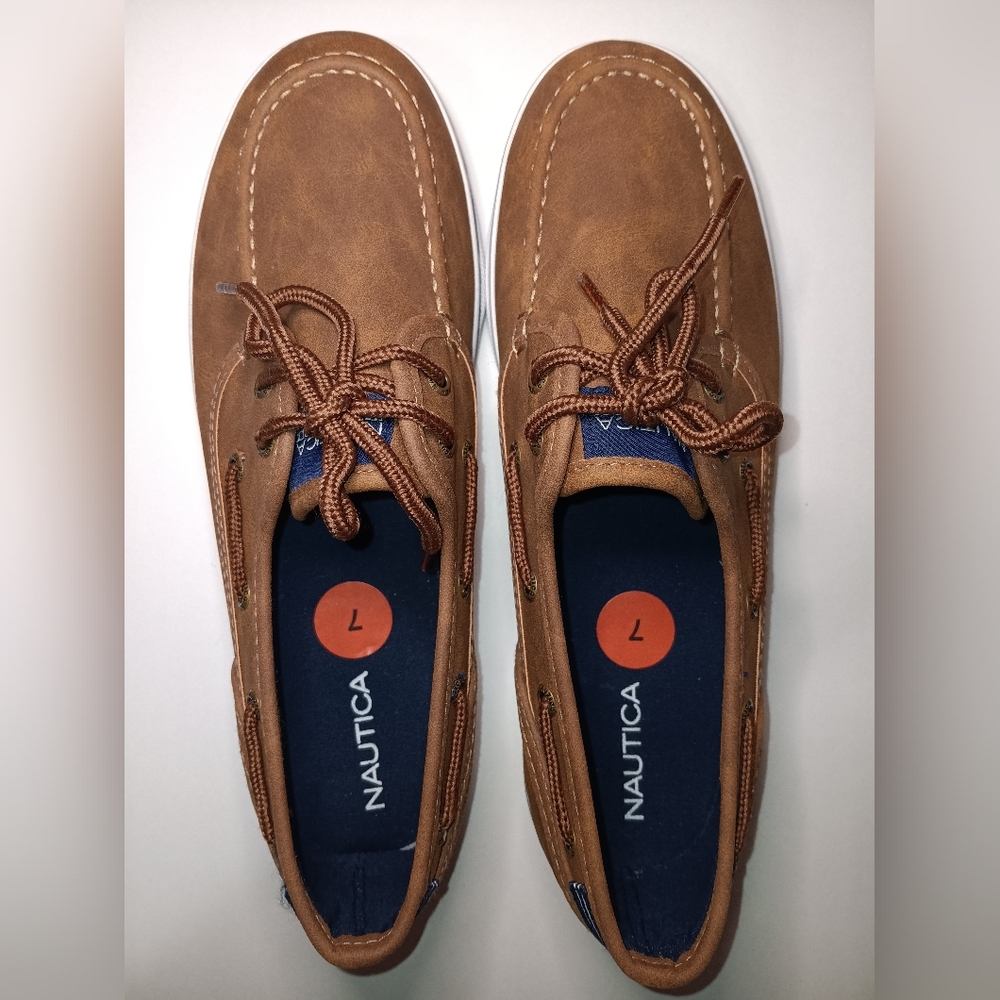 NAUTICA  Men's Tan Boat Shoes